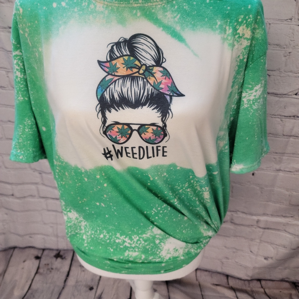 Weedlife bleached shirt